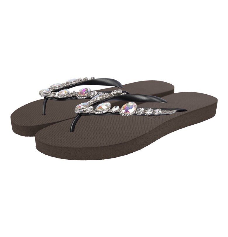 Чехли с декоративни камъни - Кафяв UZURII