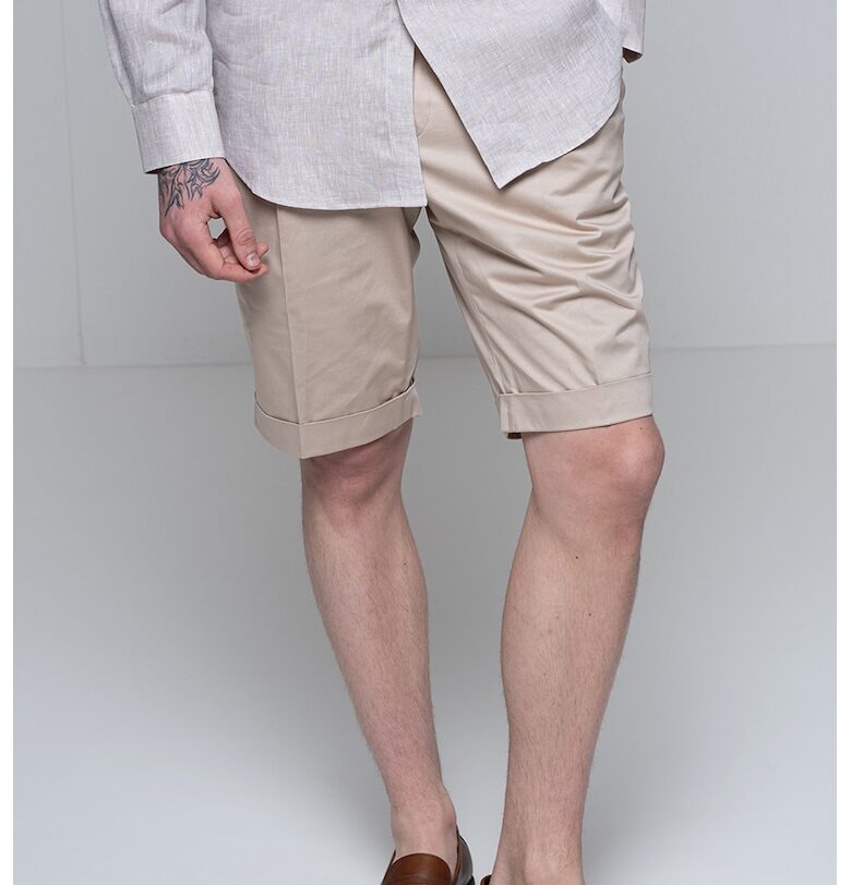 Чино бермуди със скосени джобове - Бежов Pal Zileri