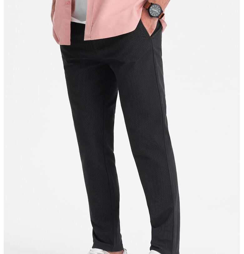 Чино панталон с релеф - Антрацитно сиво OMBRE