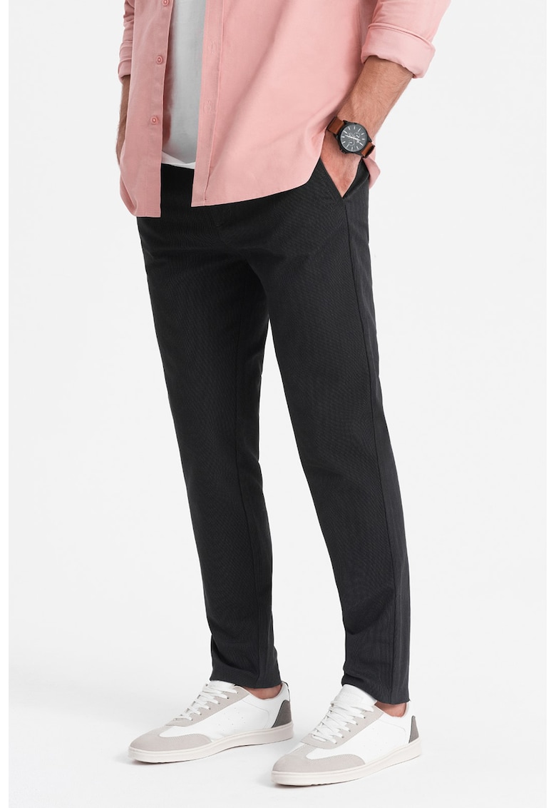 Чино панталон с релеф - Антрацитно сиво OMBRE
