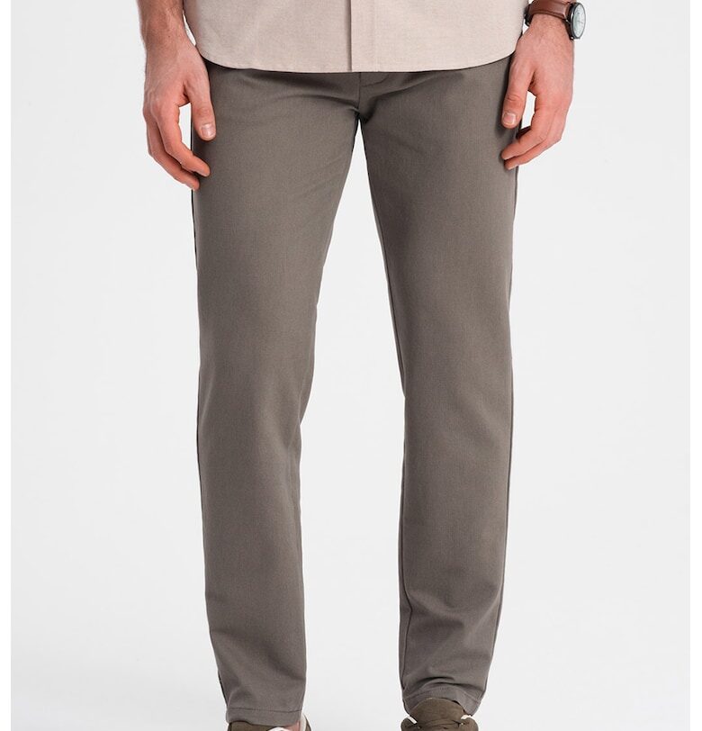 Чино панталон с релеф - Сиво-кафяв OMBRE