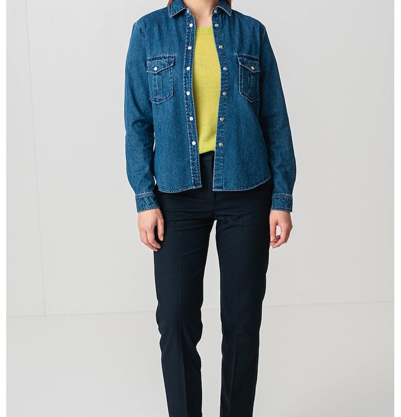 Шакет от деним с джобове на гърдите - Син MaxCo