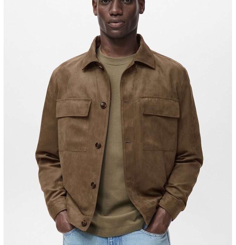 Шакет от еко велур - Кафяв Mango