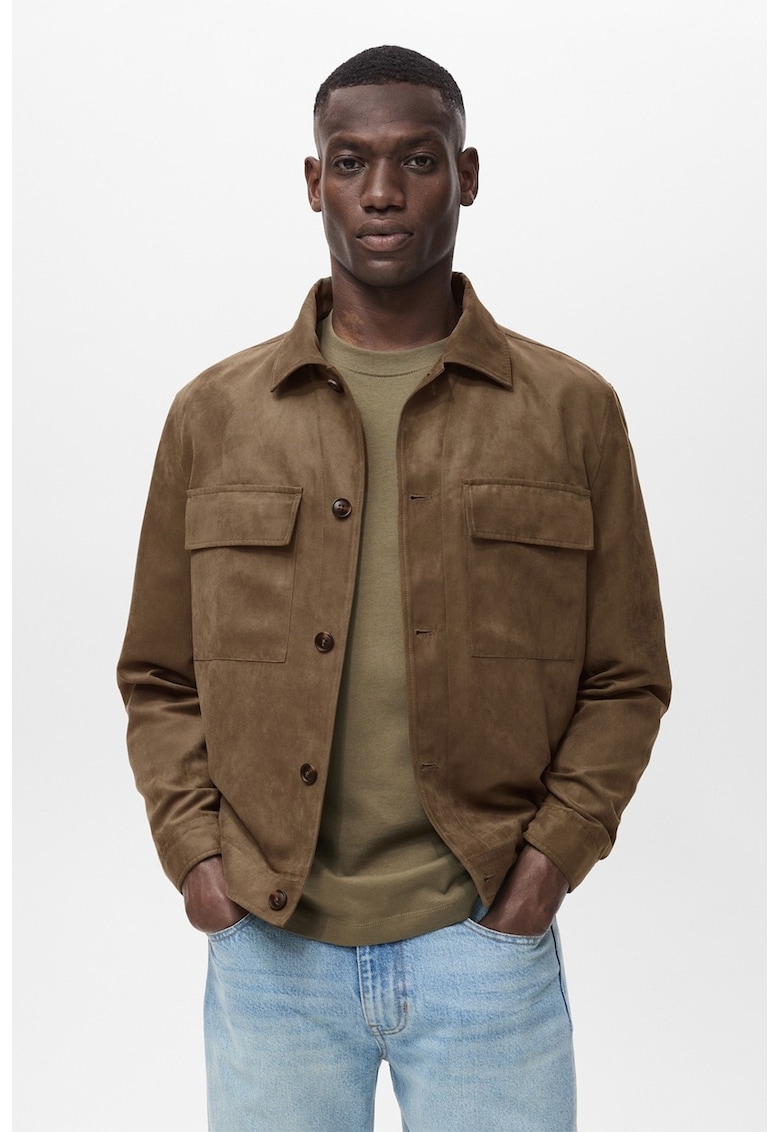 Шакет от еко велур - Кафяв Mango