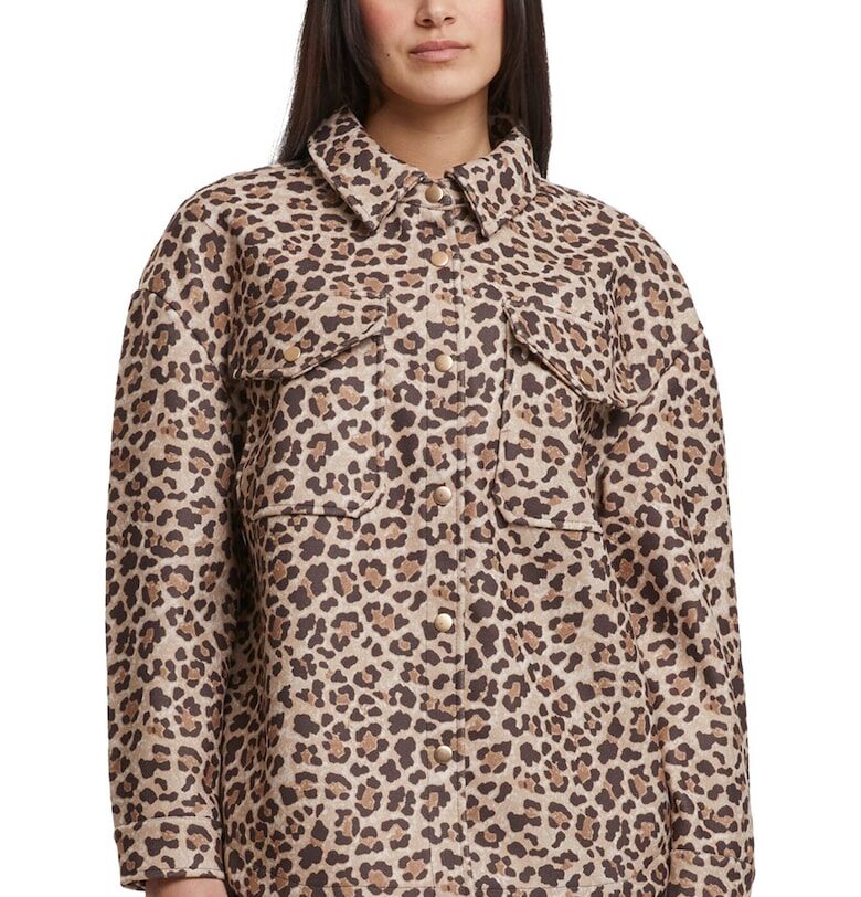 Шакет с джобове на гърдите и принт - Тъмнокафяв/Бежов/Светлокафяв Urban Classics