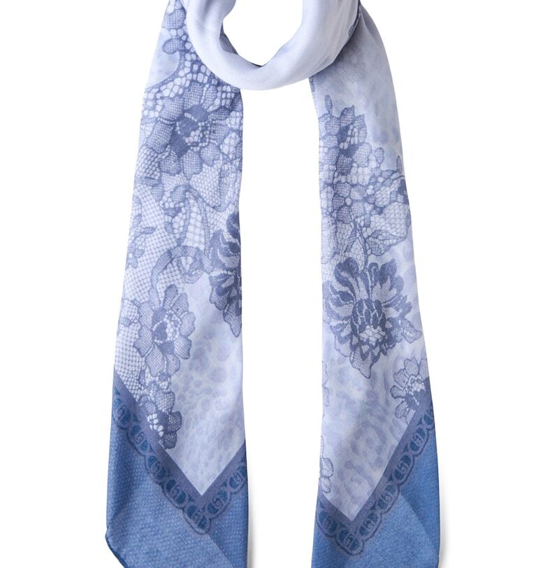 Шал Better с животински принт - Светлосин Liu Jo