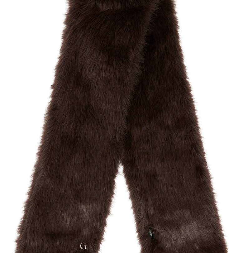 Шал от еко пух - Тъмнокафяв GUESS