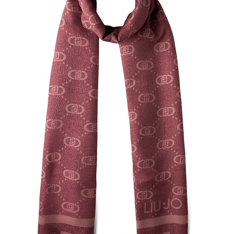 Шал от лурекс с монограм - Червен Liu Jo
