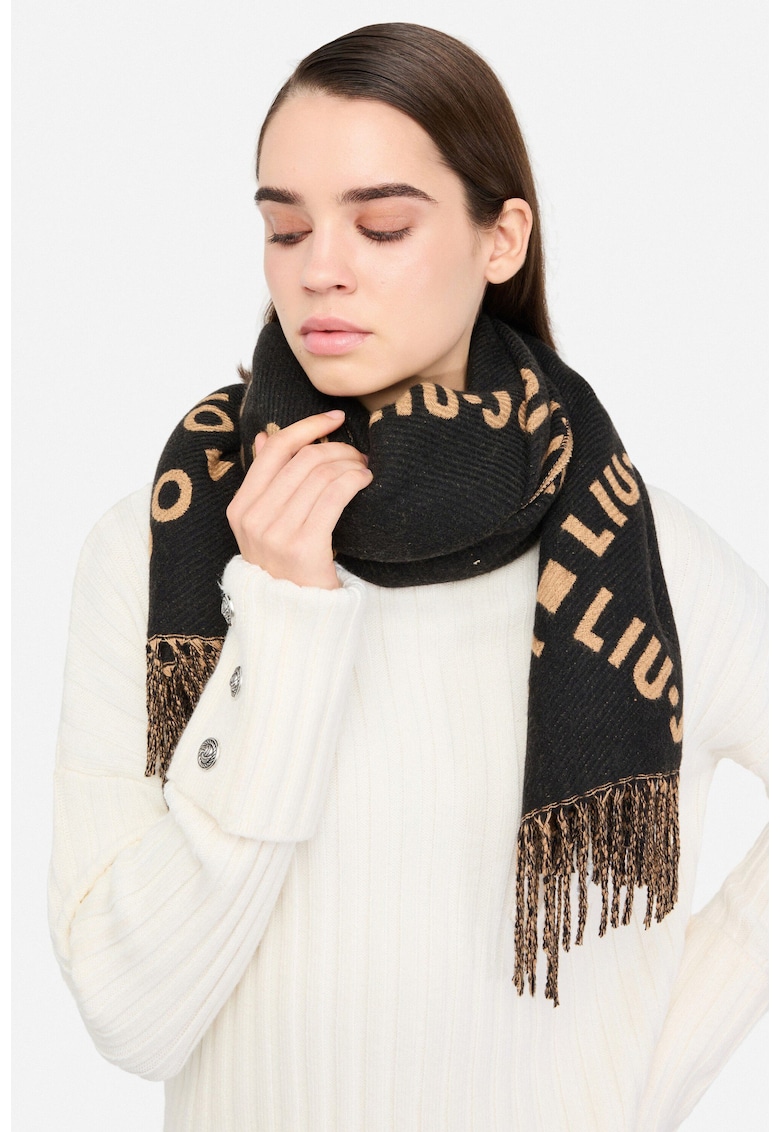 Шал с лого - Черен Liu Jo
