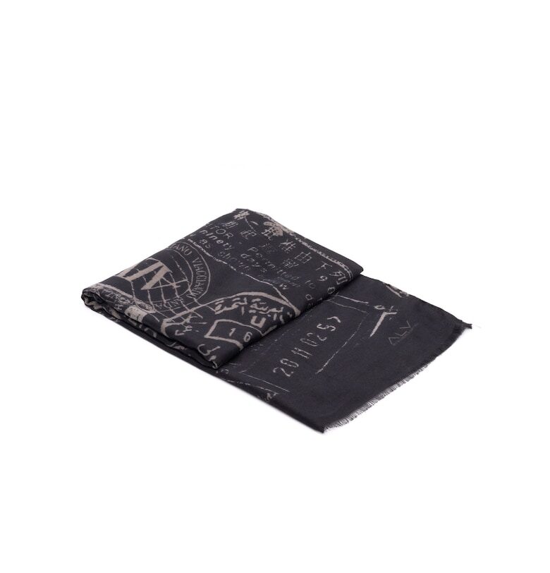 Шал с надписи - Черен ALV by Alviero Martini