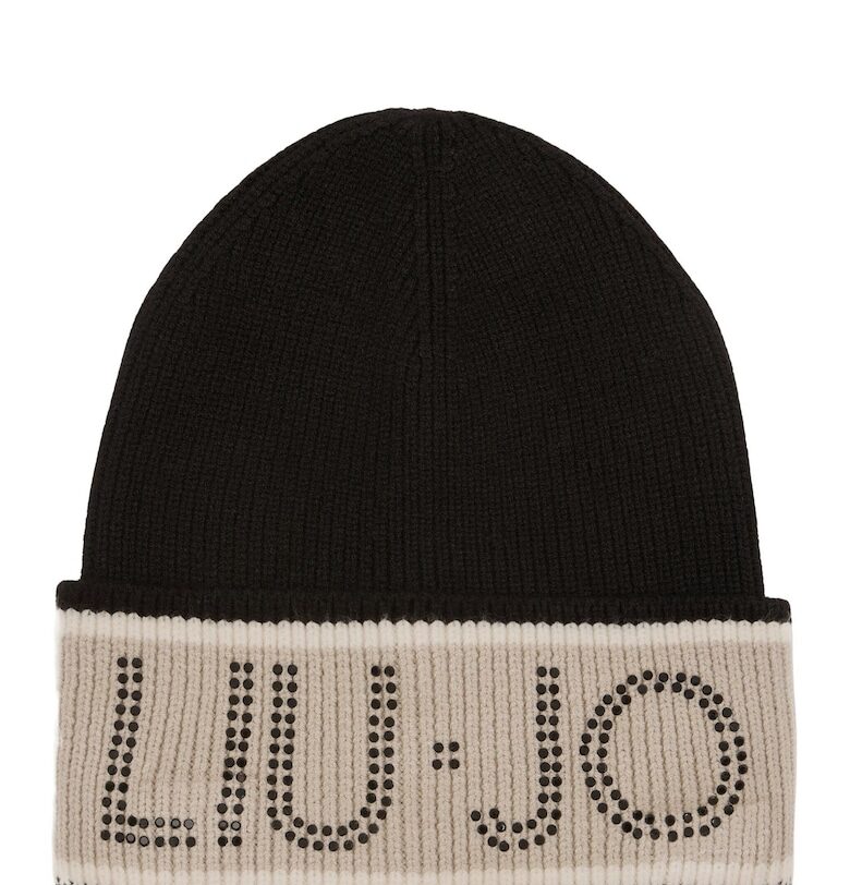 Шапка с бродирано лого - Черен Liu Jo