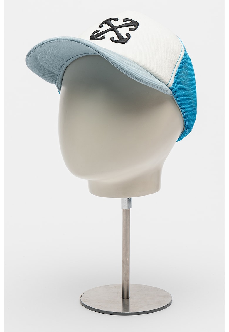 Шапка с лого - Бял/Небесносин OFF-WHITE
