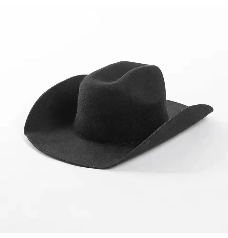 Шапка федора - черна - вълнена - каубойски стил - регулируема - Дария Pursehuit