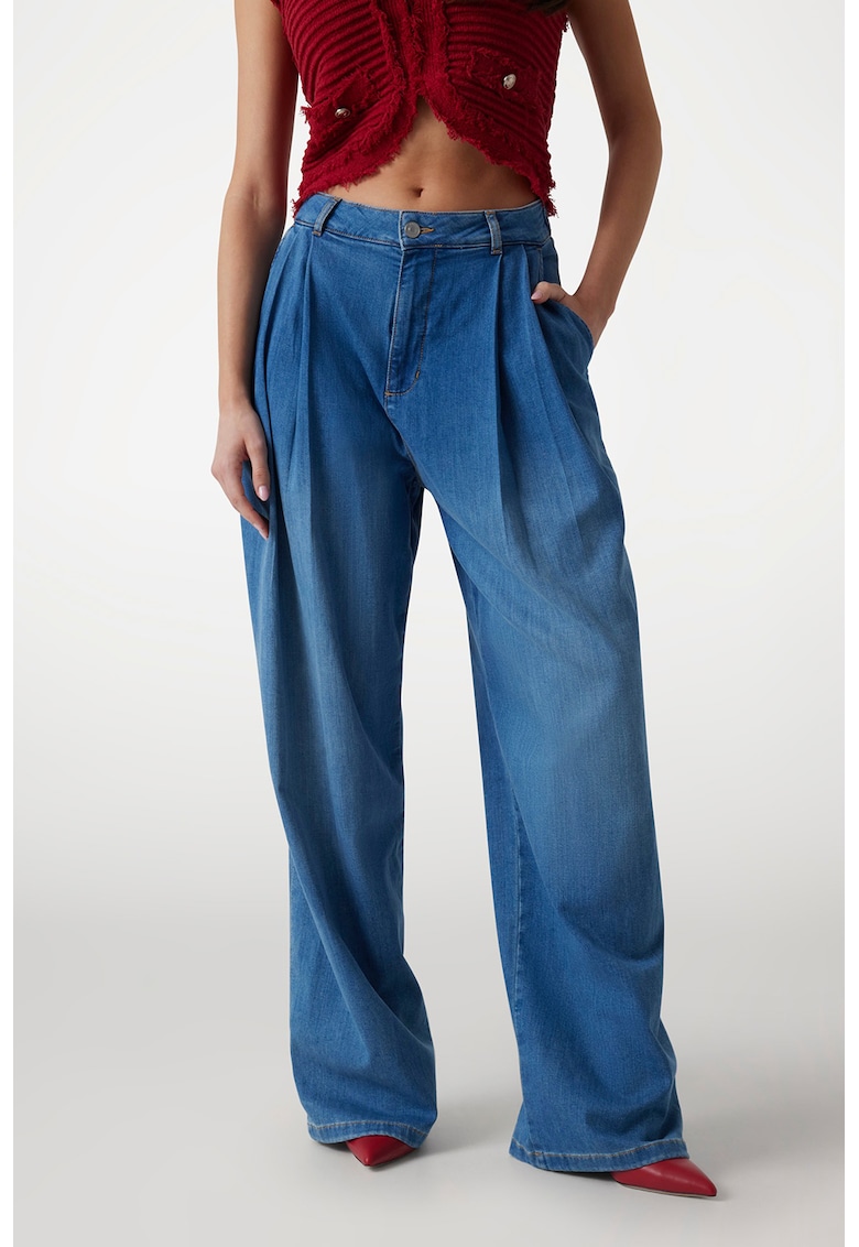 Широки дънки с басти - Тъмносин GUESS