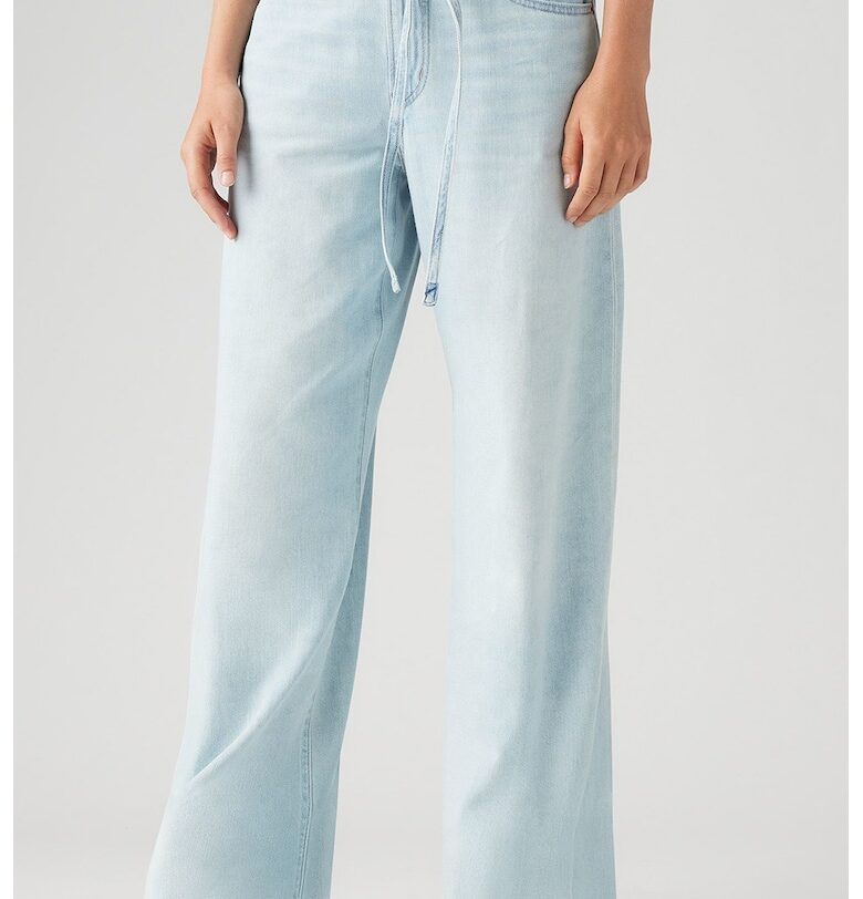 Широки дънки с висока талия - Светлосин меланж Levis