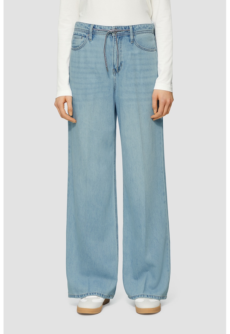 Широки дънки с връзка на талията - Светлосин sOliver