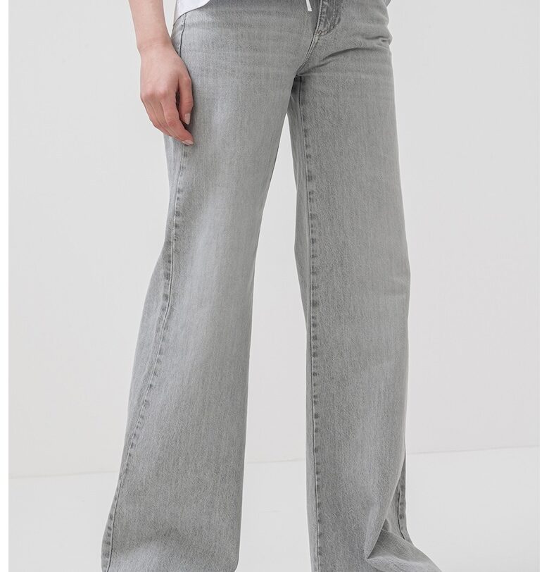 Широки прави дънки - Светло сив Marella