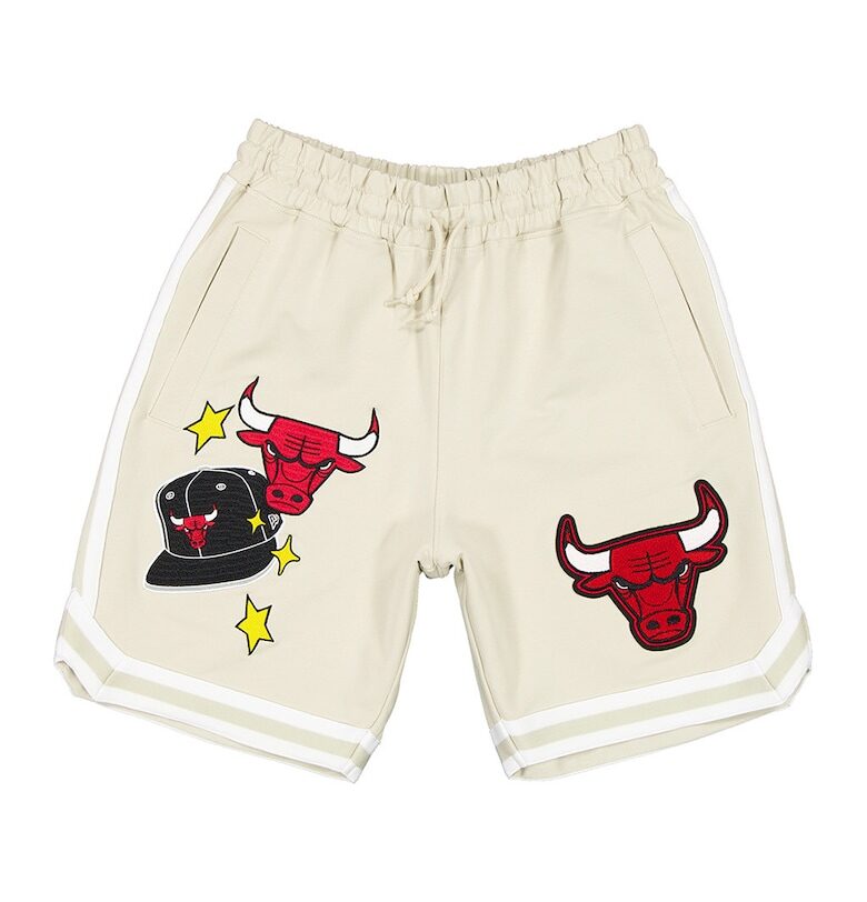 Шорти Chicago Bulls с апликации - Червен/Черен/Светло бежово New Era