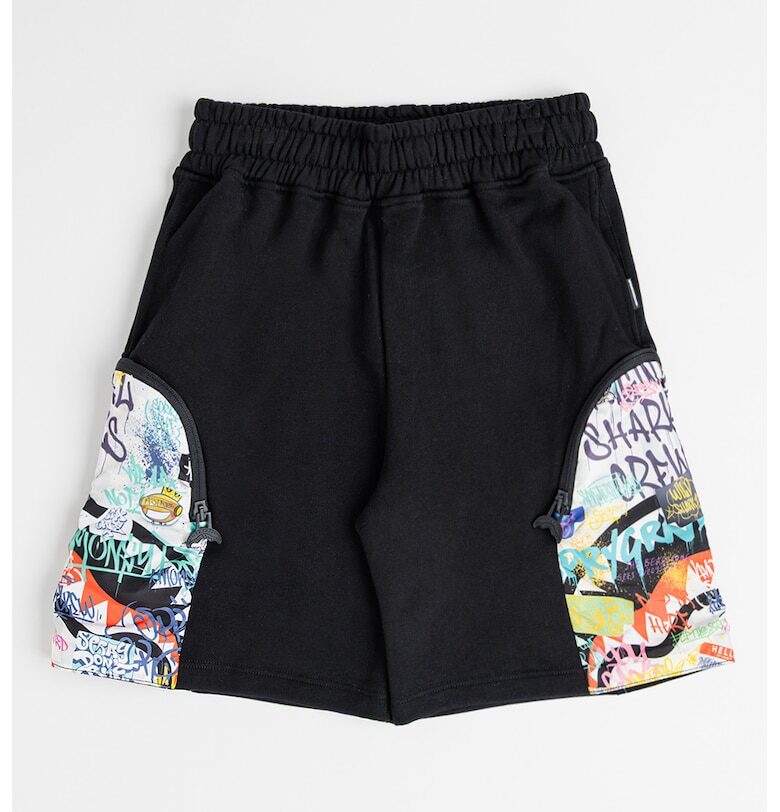 Шорти Sharks In The Rizz с джобове с цип - Черен/Оранжев/Розово Sprayground
