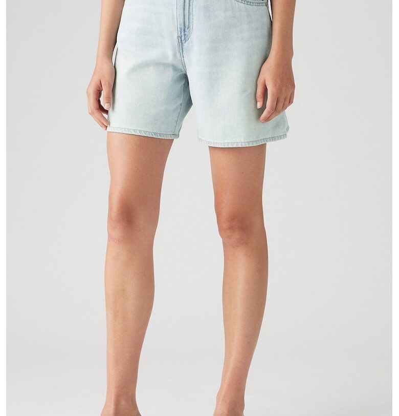 Шорти с висока талия и джобове - Светлосин Levis