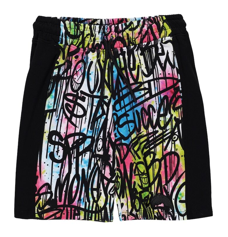 Шорти с графика и връзка - Черен/Светлозелен/Светлосин Sprayground