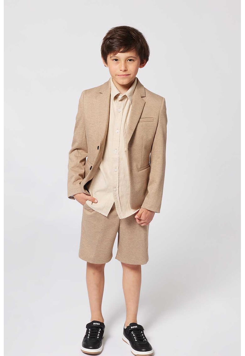 Шорти с лен - Светло бежово BOSS Kidswear
