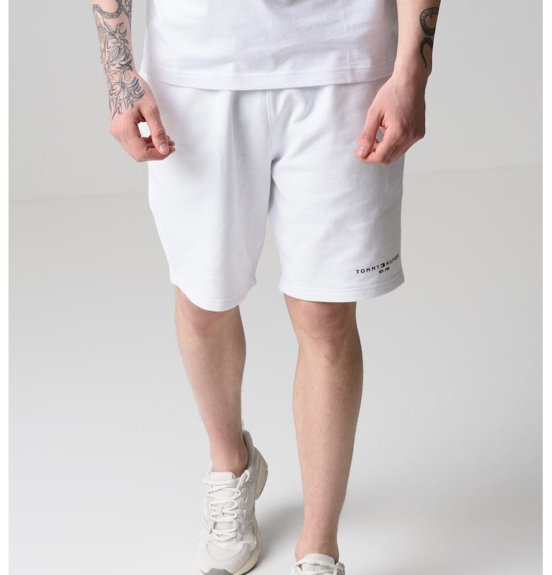 Шорти с лого и странични джобове - Бял Tommy Hilfiger
