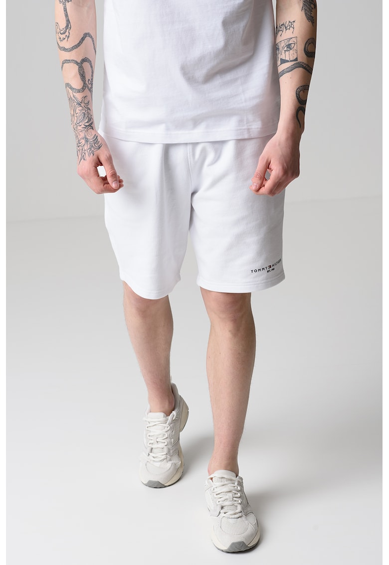 Шорти с лого и странични джобове - Бял Tommy Hilfiger