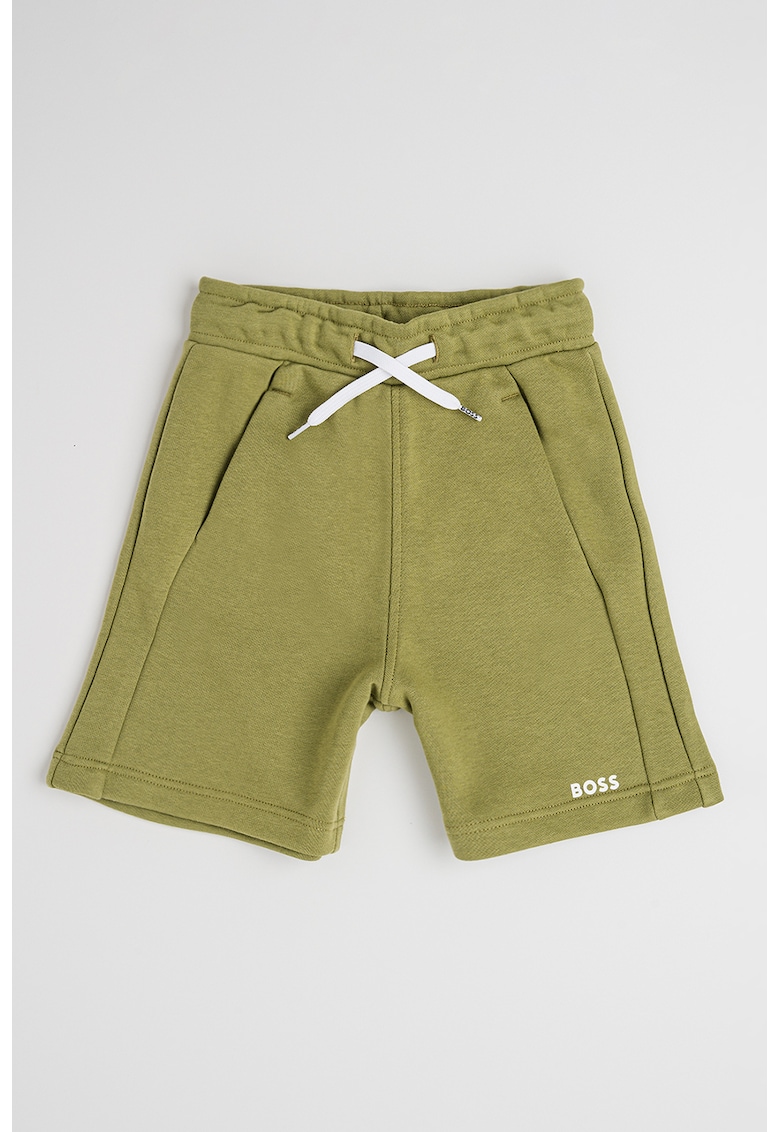 Шорти с памук със скосени джобове - Маслинено зелено BOSS Kidswear