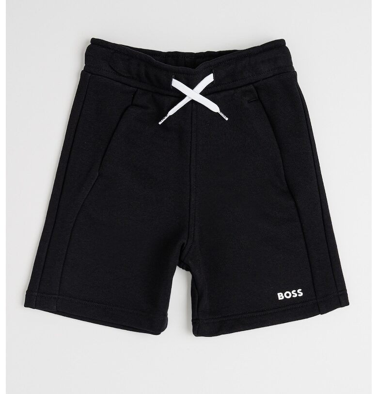 Шорти с памук със скосени джобове - Черен BOSS Kidswear
