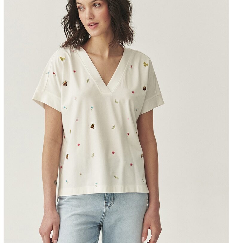 Шпиц блуза - Червен/Бял Tatuum