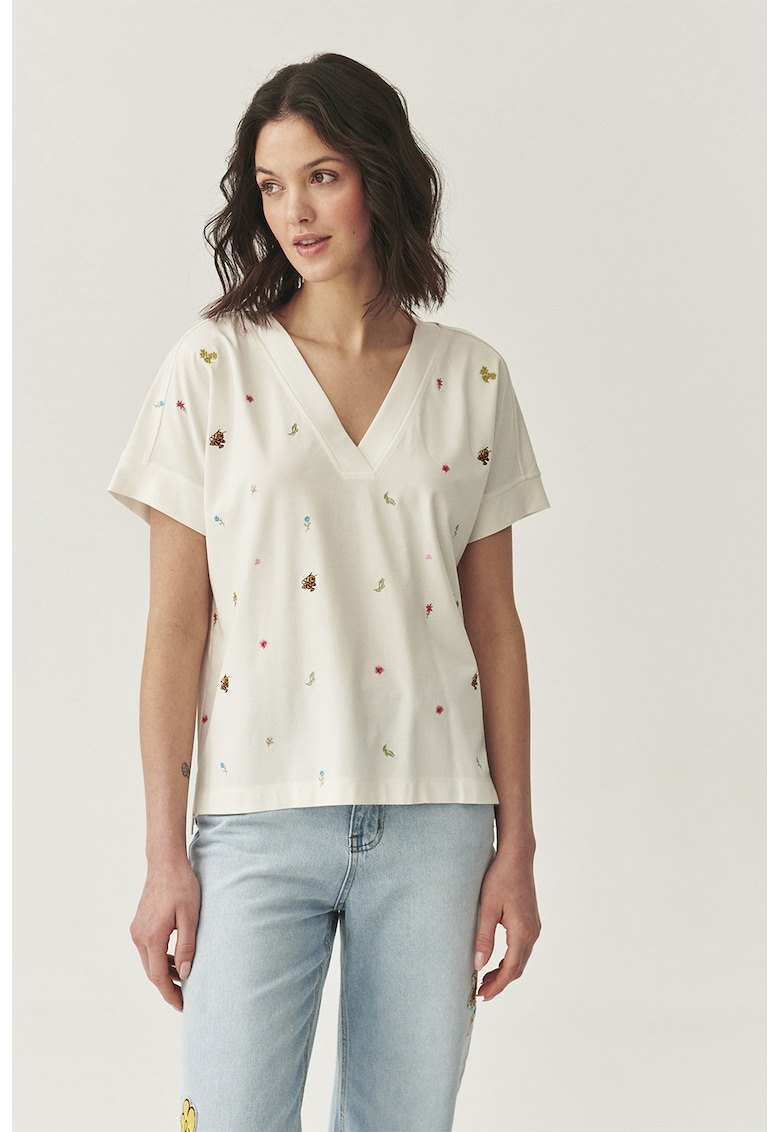 Шпиц блуза - Червен/Бял Tatuum