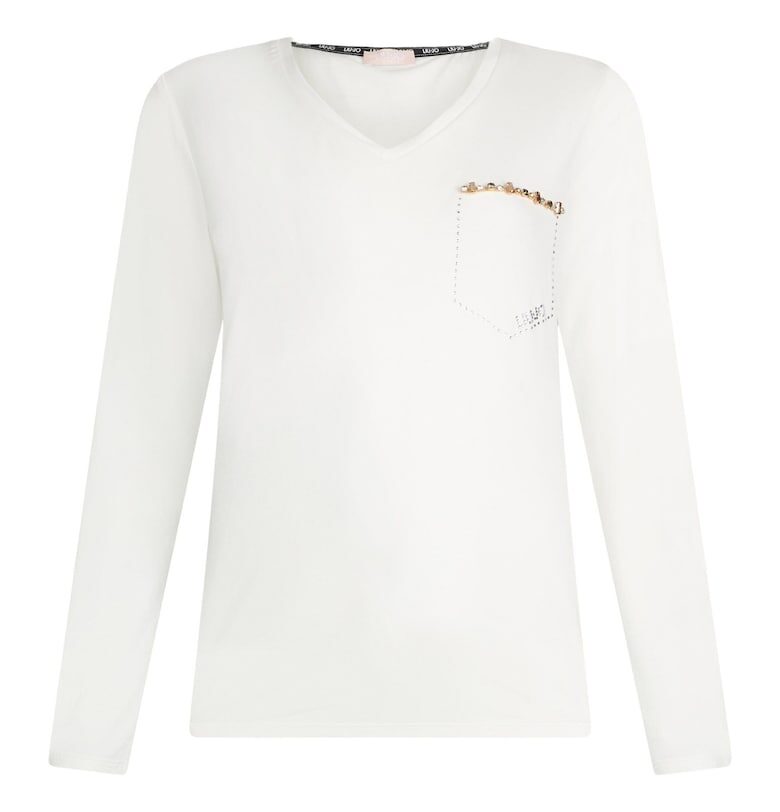Шпиц блуза с декоративни камъни - Слонова кост Liu Jo