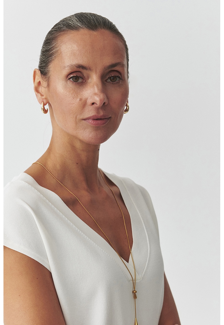 Шпиц блуза с изчистен десен - Мръснобял Tatuum