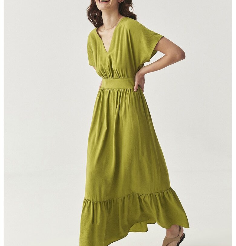 Шпиц дълга рокля - Маслинено зелено Tatuum