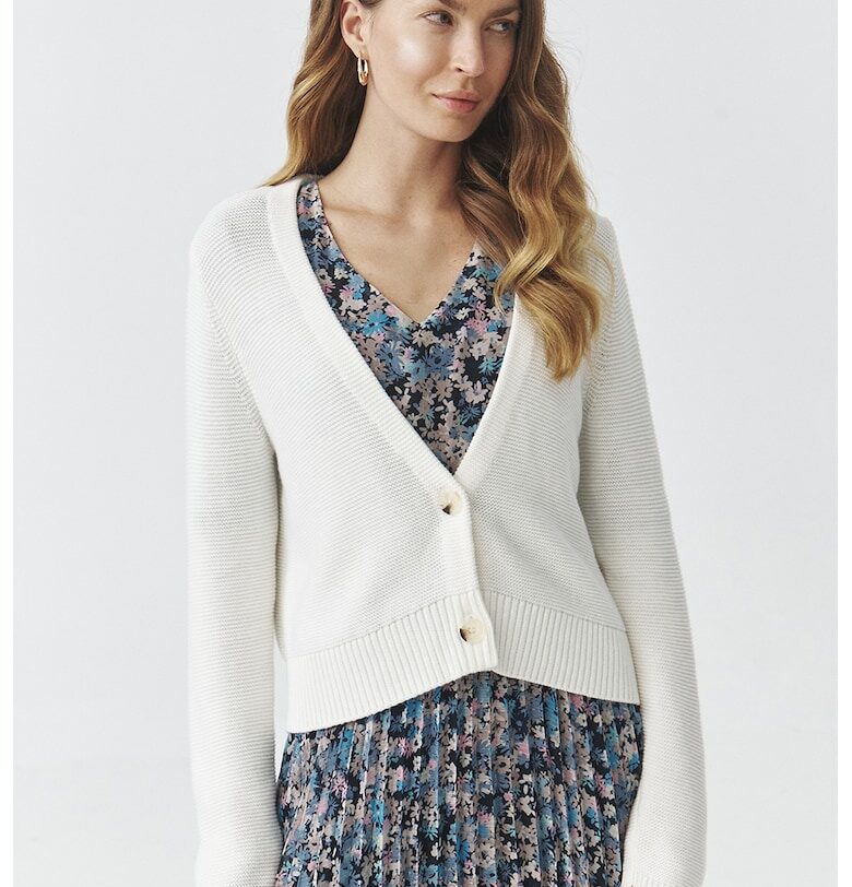 Шпиц жилетка с памук и копчета - Слонова кост Tatuum