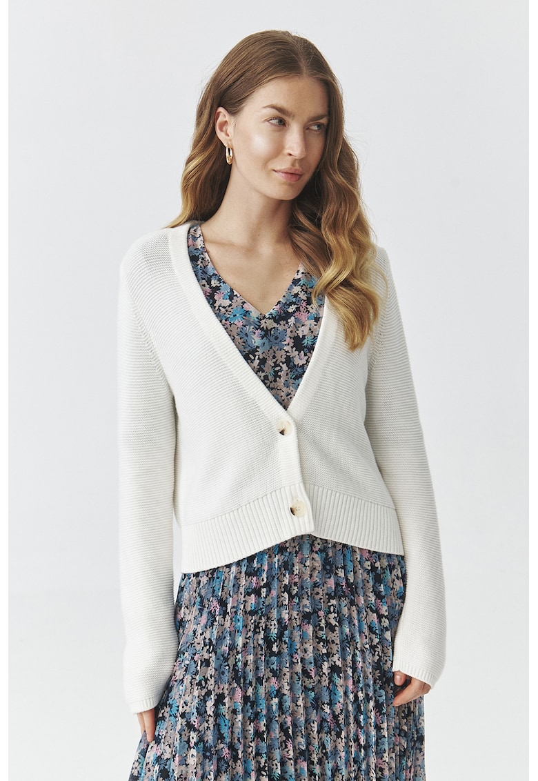 Шпиц жилетка с памук и копчета - Слонова кост Tatuum