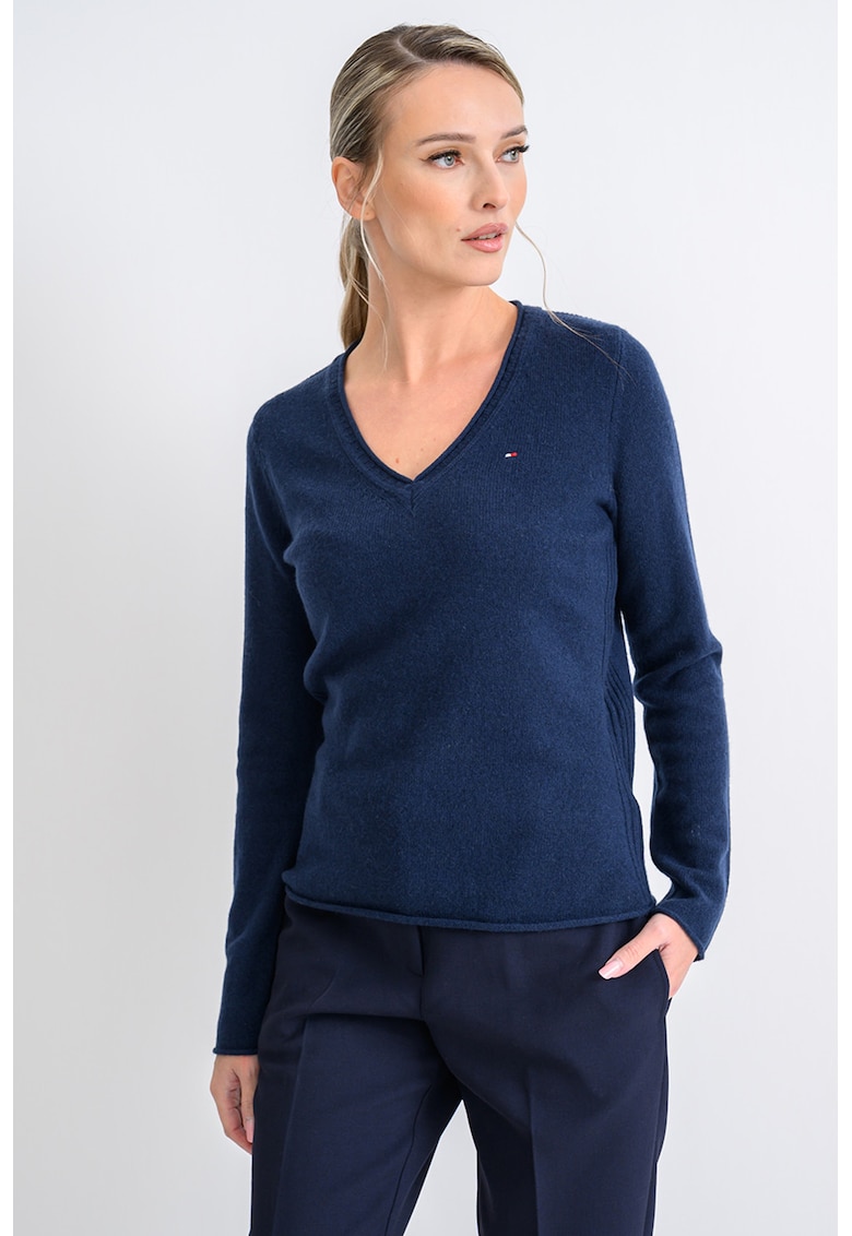 Шпиц пуловер от вълна Tommy Hilfiger