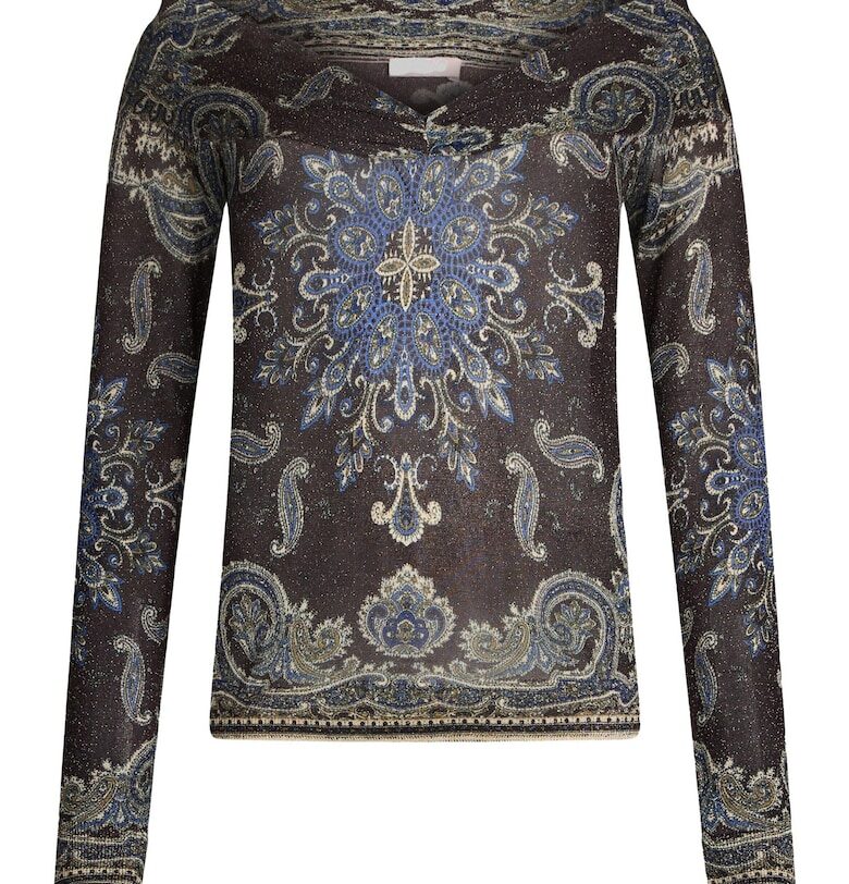 Шпиц пуловер с животински принт - Тъмнокафяв Liu Jo