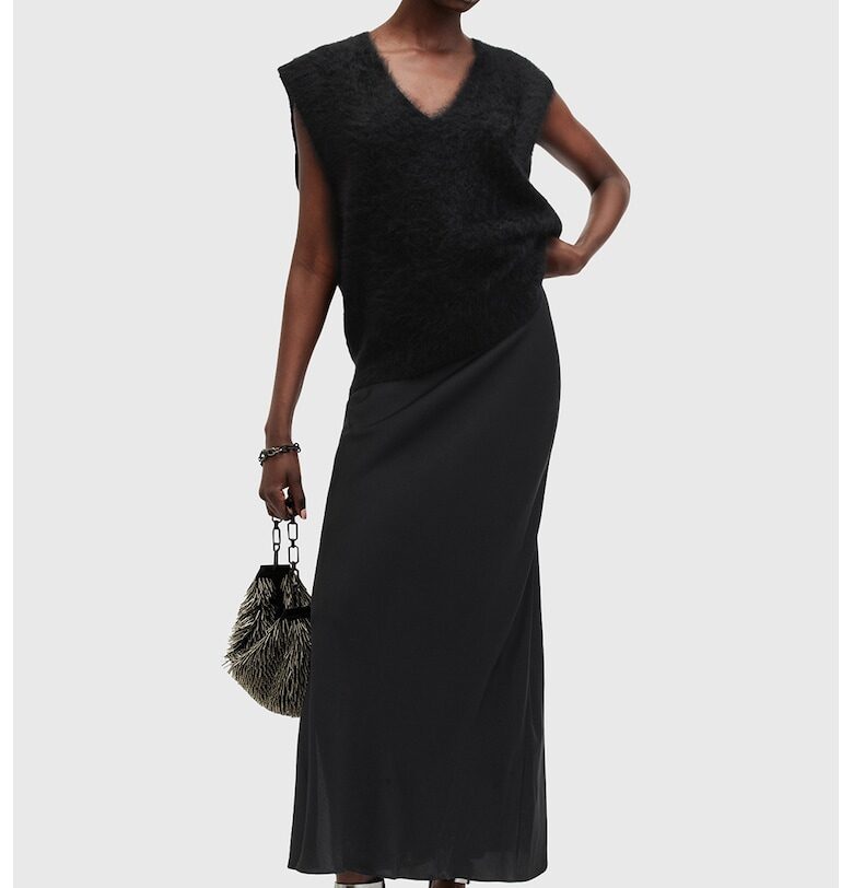 Шпиц рокля Bryony с презрамки - Черен AllSaints