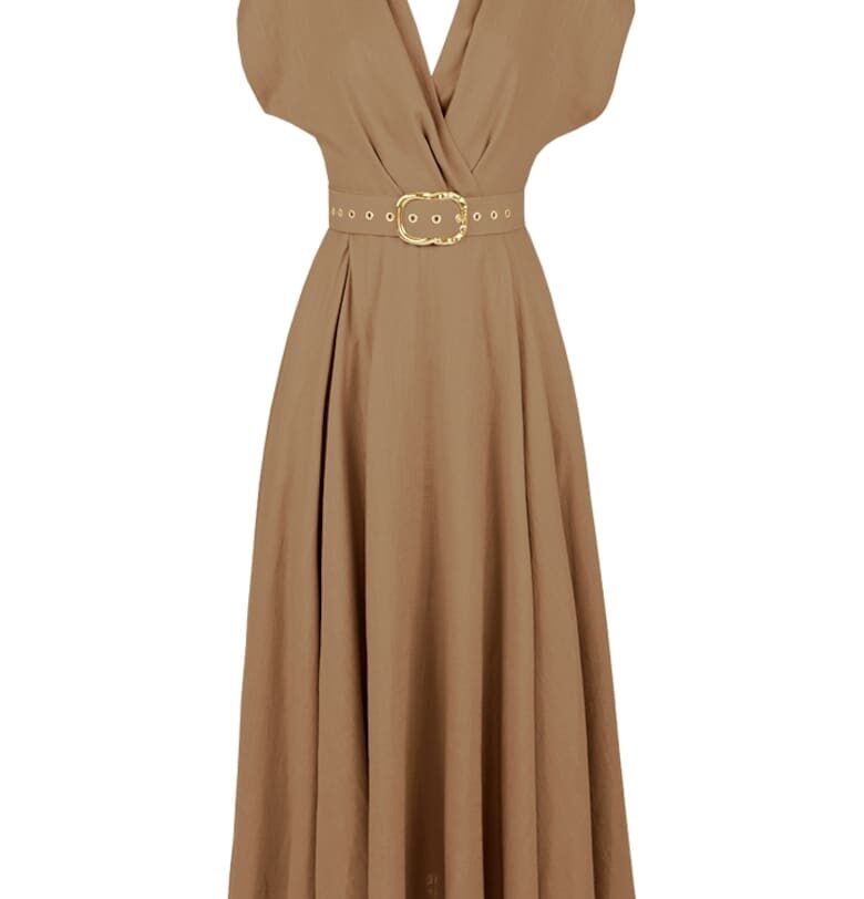 Шпиц рокля Ischia с лен Alina Cernatescu