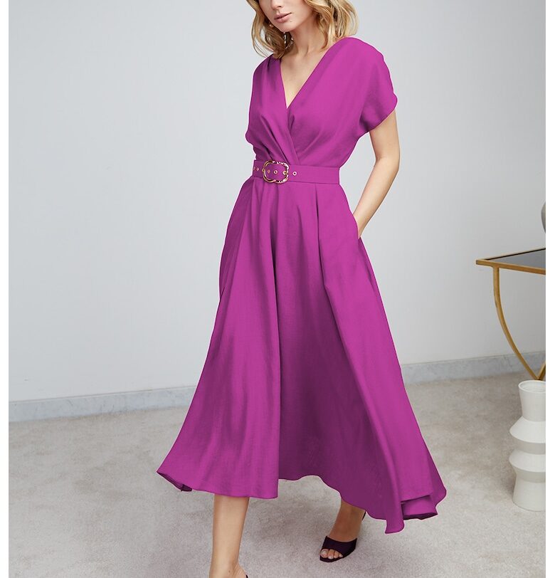 Шпиц рокля Ischia с лен Alina Cernatescu