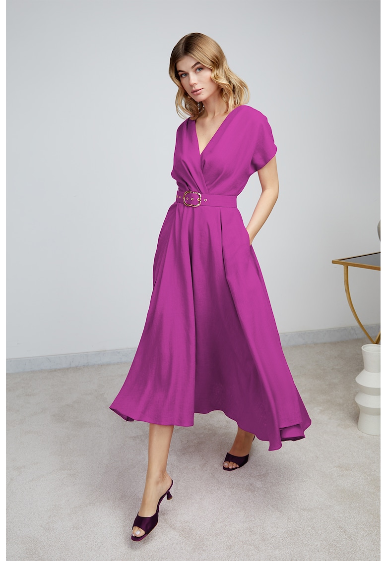 Шпиц рокля Ischia с лен Alina Cernatescu