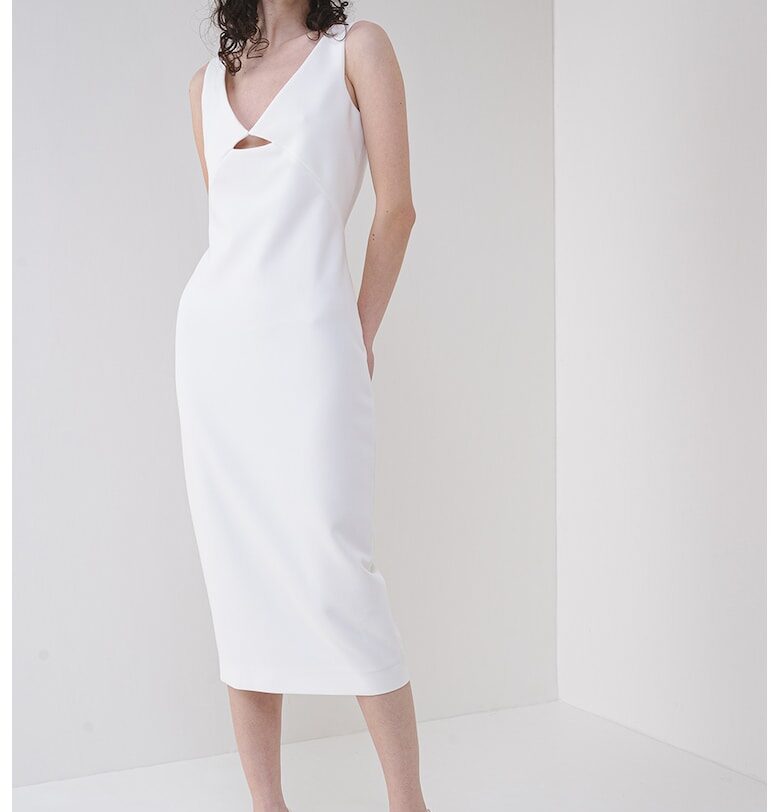 Шпиц рокля - Бял/Бял/Мръснобял HUGO