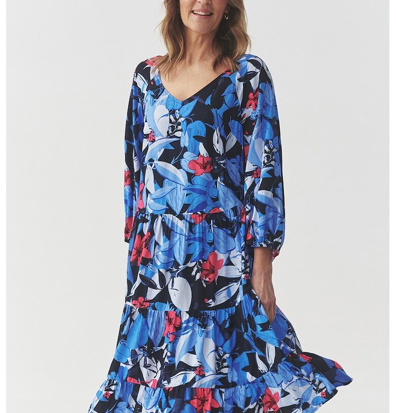 Шпиц рокля - Червен/Черен/Кралско Синьо Tatuum