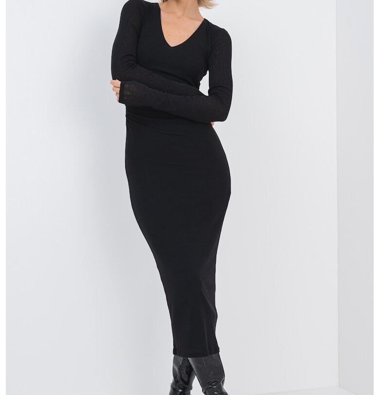 Шпиц рокля по тялото - Черен Marella