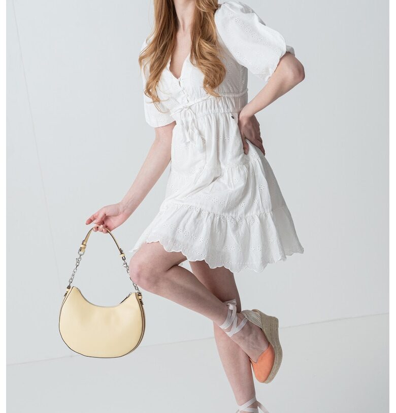 Шпиц рокля с бухнали ръкави - Бял Pepe Jeans London