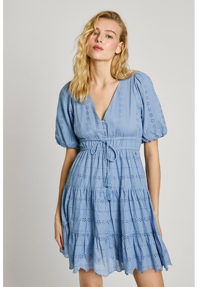 Шпиц рокля с бухнали ръкави - Лавандула Pepe Jeans London