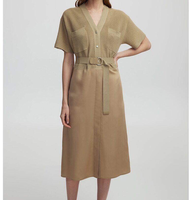 Шпиц рокля с джобове - Каки/Бежов Ipekyol