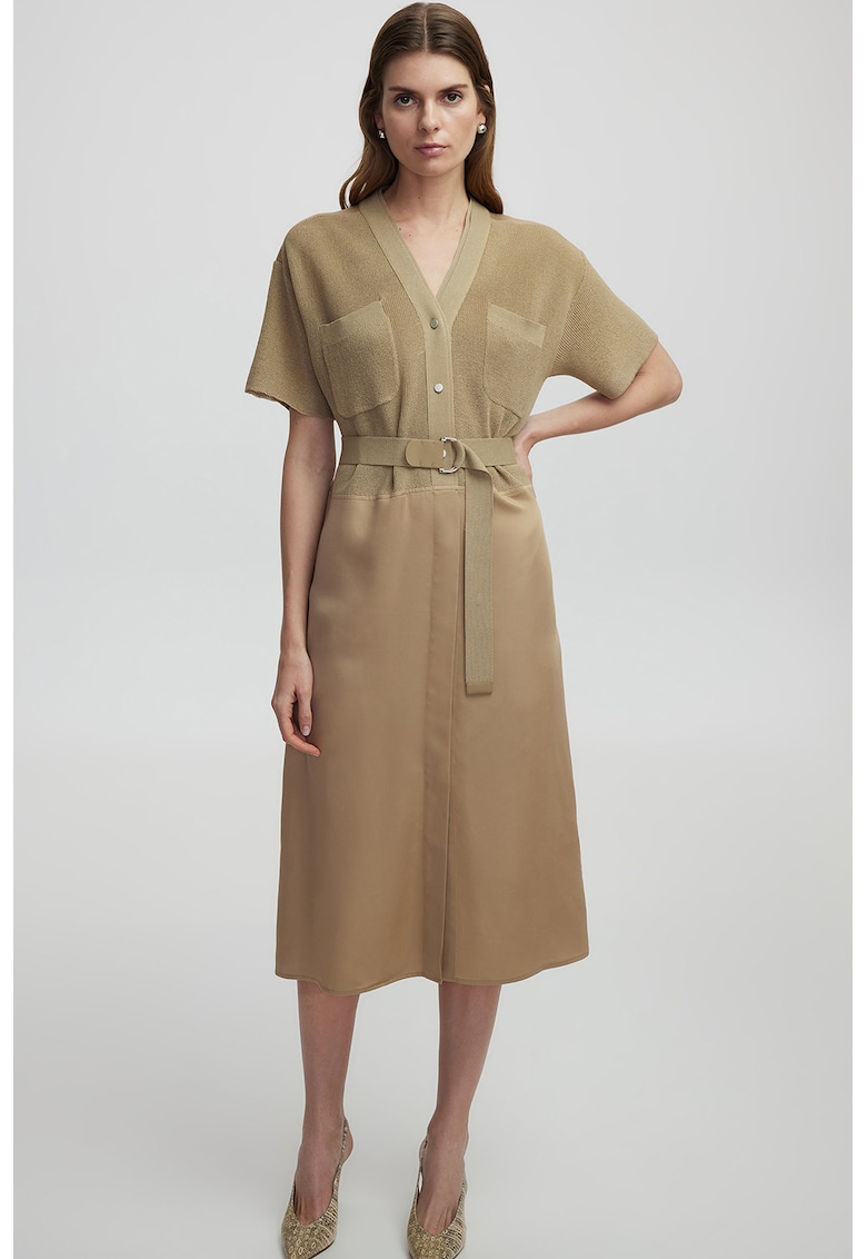 Шпиц рокля с джобове - Каки/Бежов Ipekyol